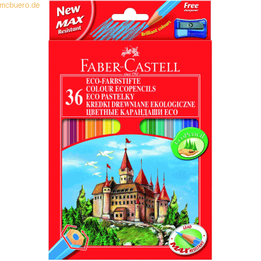 4 x Faber Castell Farbstifte Castle 36er Etui mit Spitzer farbig sorti