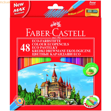3 x Faber Castell Farbstifte Castle 48er Etui mit Spitzer farbig sorti