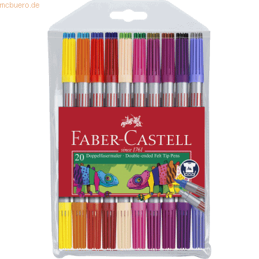 Faber Castell Doppelfasermaler sortiert VE=20 Stück Etui