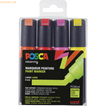 3296280033495 - Posca 2er-Set Textmarker Uni Posca PC - 2x 4 Stück