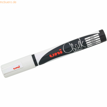 6 x Uni-Ball Kreidemarker Uni Chalk PWE-5M 1,8-2,5mm weiß