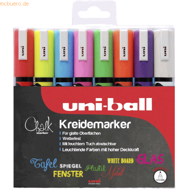 5012788066746 - 6 x Kreidemarker Uni Chalk PWE-5M 18-25mm sortiert VE=8 Stü