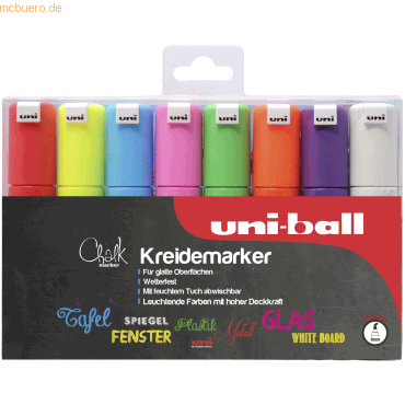 5012788066807 - 6 x Kreidemarker Uni Chalk PWE-8K 8mm sortiert VE=8 Stück