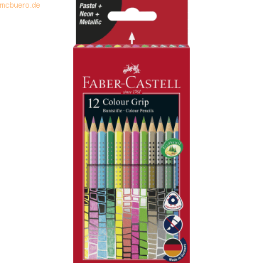 5 x Faber Castell Buntstifte Colour Grip Sonderfarbset sortiert VE=12