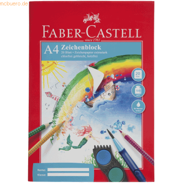 4002372212469 - FABER-CASTELL Zeichenblöcke FaberCas Zeichenblock A4 1St DIN A4 20 Blatt