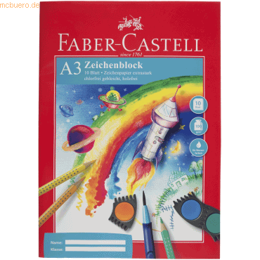 4002372212476 - FABER-CASTELL Zeichenblöcke FaberCas Zeichenblock A3 1St DIN A3 10 Blatt