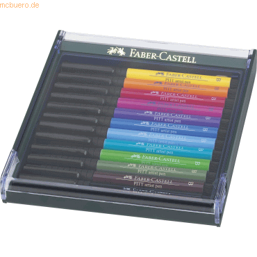 Faber Castell Tuschestift Pitt Artist Pen B Bright VE=12 Stück Etui