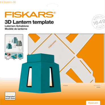 6424002013648 - FISKARS® Stanzschablone 3D Laternen Vorlage weiß