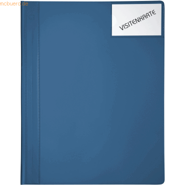 10 x Foldersys Schnellhefter A4+ PP mit Innentaschen vollfarbig blau