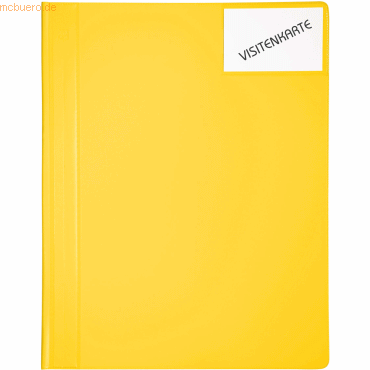 10 x Foldersys Schnellhefter A4+ PP mit Innentaschen vollfarbig gelb