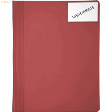10 x Foldersys Schnellhefter A4+ PP mit Innentaschen vollfarbig rot