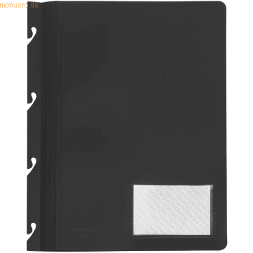 10 x Foldersys Einhakhefter Variant A4 PP vollfarbig schwarz