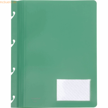 10 x Foldersys Einhakhefter Variant A4 PP vollfarbig grün