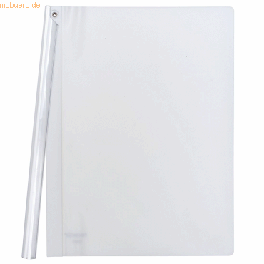 10 x Foldersys Klemmmappe A4 PP bis 40 Blatt transluzent weiß