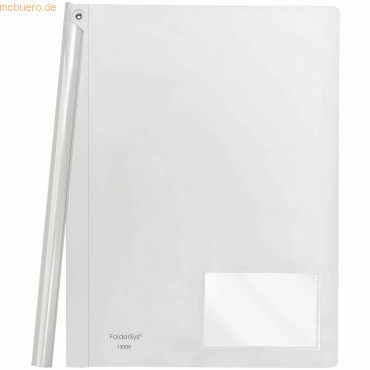 10 x Foldersys Klemmmappe A4 PP bis 40 Blatt vollfarbig weiß