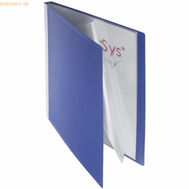 Foldersys Sichtbuch A4 10 Hüllen Rückentasche PP blau