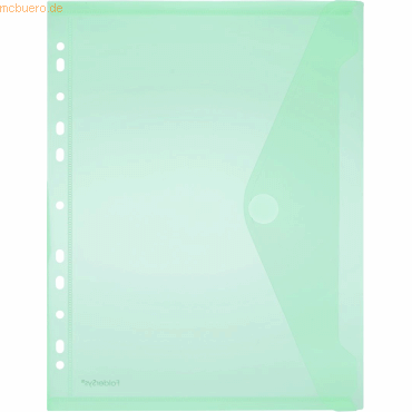 4250037421286 - 10 x Dokumentenmappe A4 PP mit Lochrand Klettverschluss grün