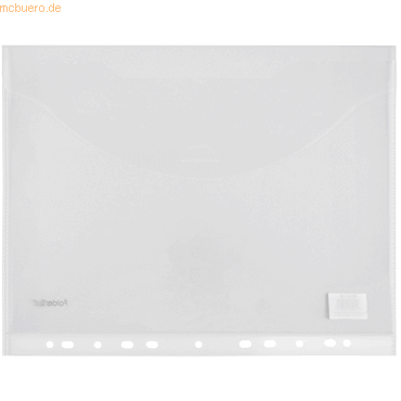 10 x Foldersys Sichttasche light mit Abheftrand A4 quer Steckverschlus