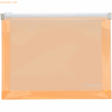 10 x Foldersys Gleitverschlusstasche A3 PP Falte 30mm orange transluze