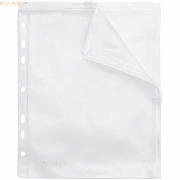 10 x Foldersys Gleitverschlusstasche A5 PVC mit Abheftrand farblos tra