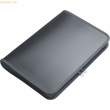 Foldersys Reißverschlusstasche A4 PP antrazit transluzent Zip grau