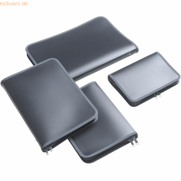 Foldersys Reißverschlusstasche B5 PP antrazit transluzent Zip grau