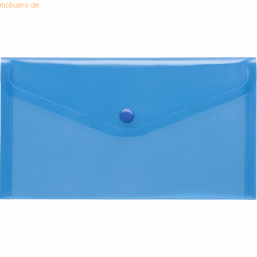 4250037424584 - 10 x Dokumentenmappe DINlang PP Druckknopf blau transparent