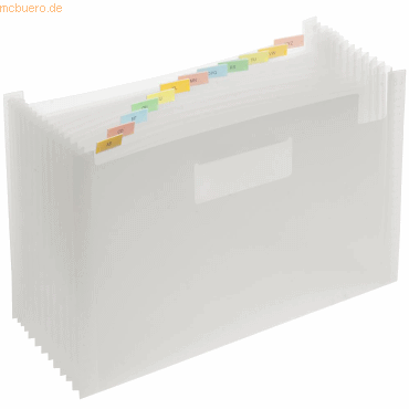 4250037422658 - Fächermappe 70036-04 A4 mit 12 Fächern 12-teilig blanko Kunststoff transparent transparent 4250037422658 FolderSys