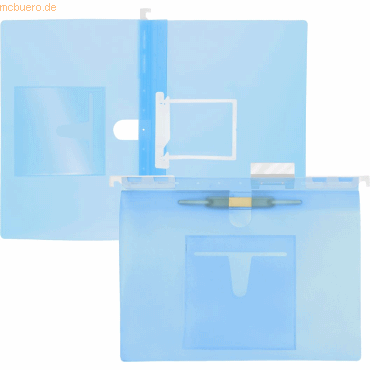 4250037423167 - Multi-Hängehefter A4 PP U-Clip Heftzunge blau transluzent