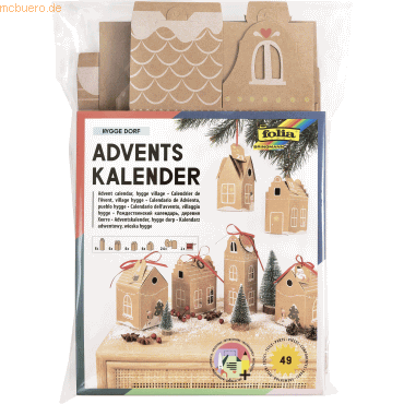 Folia Adventskalender-Set Hygge Dorf 49-teilig