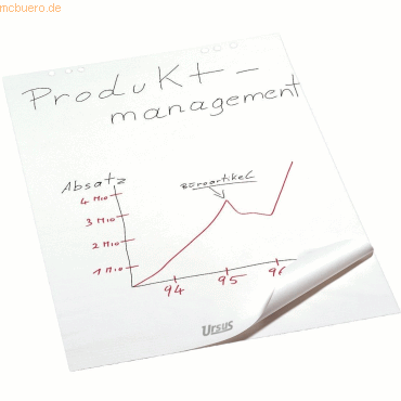 Ursus Flipchartblöcke 68x99cm blanko VE=5 Blöcke a 20 Blatt