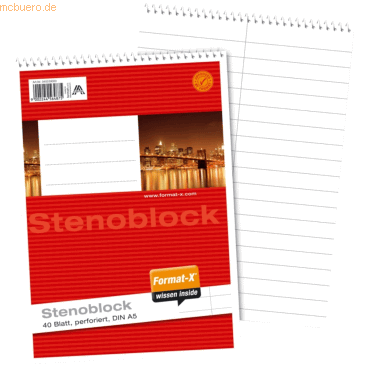 9002244564875 - Stenoblock A5 ECF 70g 40Bl 9002244564875 Format-X