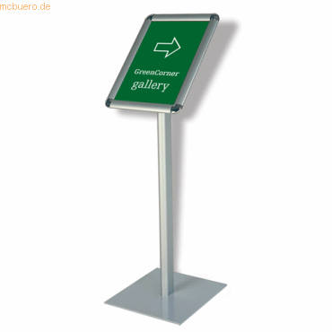 Franken Informationsdisplay silber Aluminiumrahmen 80 cm Höhe A4