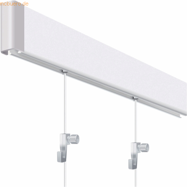 4016946193887 - Galerieschienen-System 2m mit 4 Perlonseilen und Tellergleiter