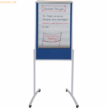 Franken Kombiflipchart Pro Flipchart/Textiltafel 78x125cm weiß/blau