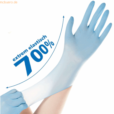 4015544262087 - Einmalhandschuhe Hygostar Safe Super Stretch 261081 extrem elastisch blau Größe XL 10 Nitril 4015544262087 261081 100 Stück