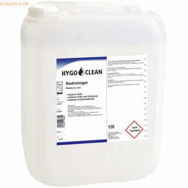 4015544908824 - HYGOCLEAN Badreiniger Ready to use 10 Liter Kanister