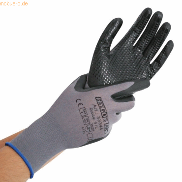 4015544333435 - 10 x Nylon-Feinstrick-Handschuh Ergo Flex mit Noppen XL 10 gr