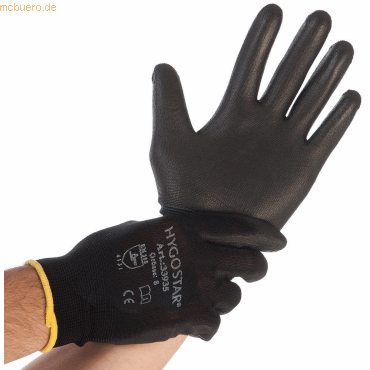 10 x HygoStar Nylon-Feinstrick-Handschuh Black Ace XL/10 schwarz VE=12