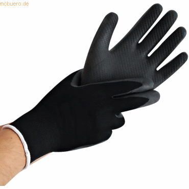 4015544710014 - 12 x Polyester-Feinstrick-Handschuh Ultra Grip XL 10 schwarz