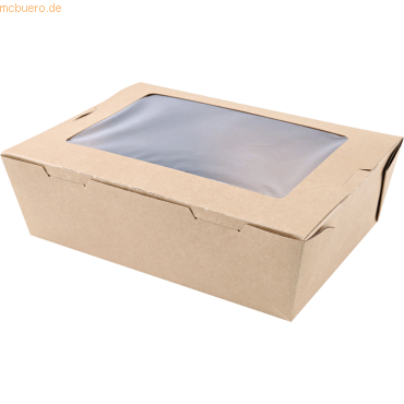 4015544718379 - 6 x Foodboxen Bio Menu mit Sichtfenster 215x162x64mm Kraftp