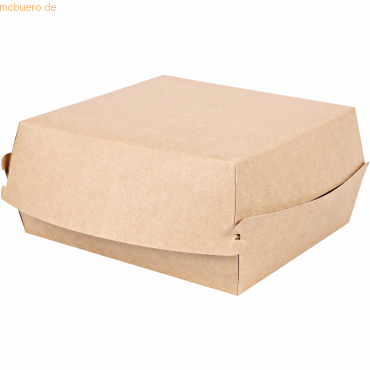 4015544718539 - 6 x Hamburgerboxen Bio 155x155x84mm Kraftpapier PLA braun V