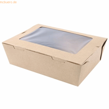 4015544722659 - 6 x Foodboxen Bio Menu mit Sichtfenster 215x162x64mm Kraftp