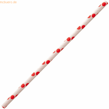 4015544717105 - NATURESTAR Classic Papier-Trinkhalme gepunktet 197 cm 100% biologisch abbaubare ungebleichte Strohhalme aus Papier 1 Packung = 100 Stück rot-weiß