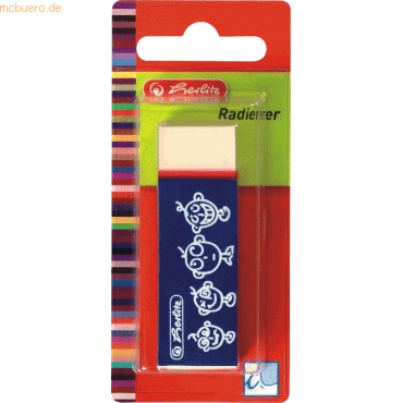 4008118685955 - 6 x Radiergummi Kautschuk weiß mit blauer Schiebehülse