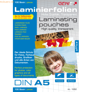 4015468102629 - Laminiertaschen A5 80 mic VE=100 Stück