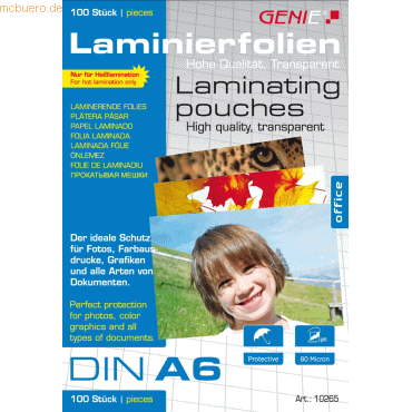 4015468102650 - Laminiertaschen A6 80 mic VE=100 Stück