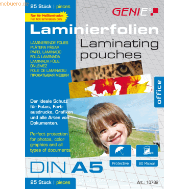 4015468107822 - Laminiertaschen A5 80 mic VE=25 Stück