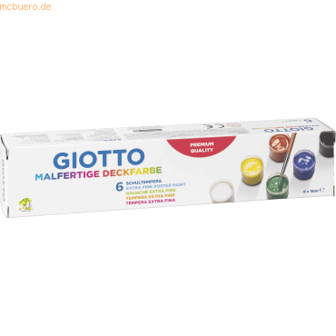 Giotto Schulmalfarben malfertig in Bechern 18ml 6 Farben