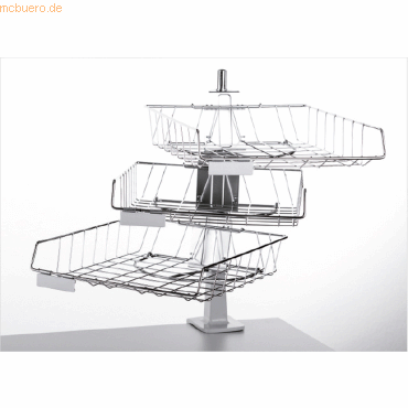 4250525400878 - Briefablagen-Tischdrehständer 3 Körbe entnehmbar chrom